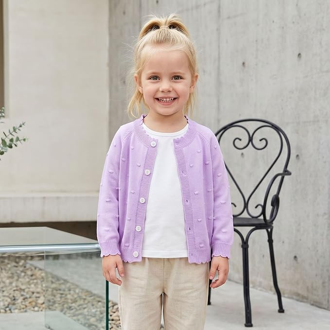 BULINGNA Toddler Baby Girl Cardigan Sweater Long Sleeve Button Down Knit - Image 6
