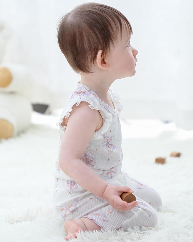 Baby Bodysuit and Pant Set Cotton Ribbed Mix Infant Girl Clothes | Unisex - Image 5