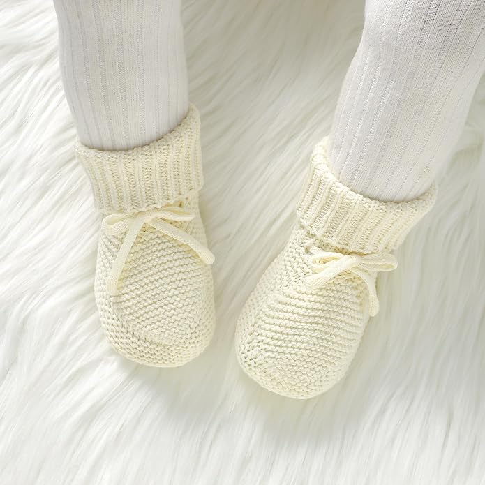 Hadetoto Baby Booties Cotton Newborn Boys Girls Shoes Knit Socks | Cozy Warm - Image 5