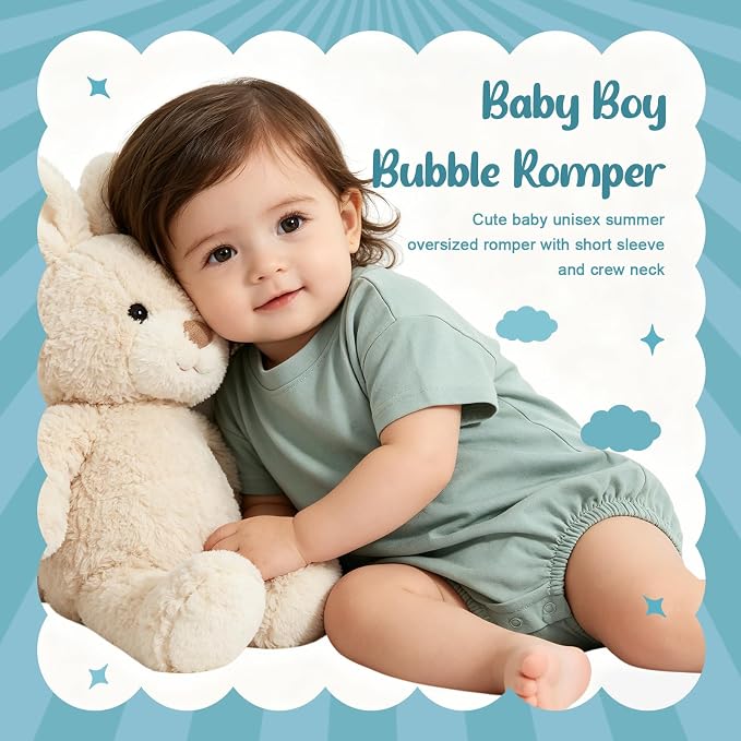 Bafeicao Baby Boy Girl Bubble Romper Infant Toddler T-Shirt Bodysuit | Organic - Image 6
