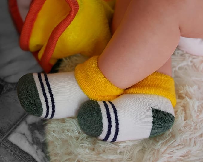 RATIVE Newborn Baby Socks 0-6, 6-12 Months Terry Turn Cuff Socks - Image 3