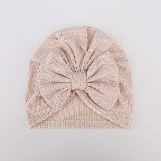 DRESHOW BQUBO 5 Pieces Newborn Baby Turban Hats Bow Baby Infant Beanie - Image 7