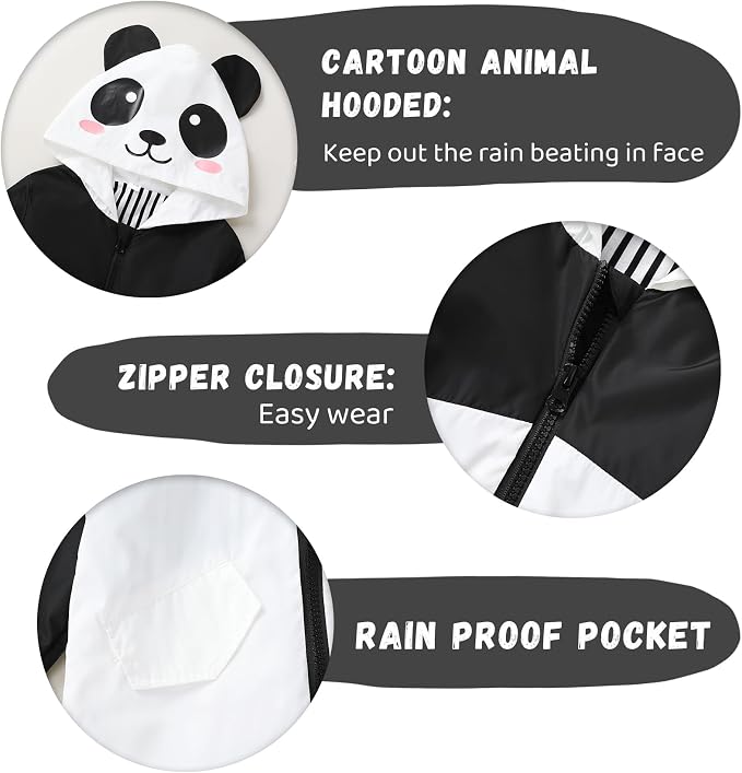 YOUNGER TREE Toddler Baby Boy Girl Duck Raincoat Cute Cartoon Hoodie Zipper - Image 4