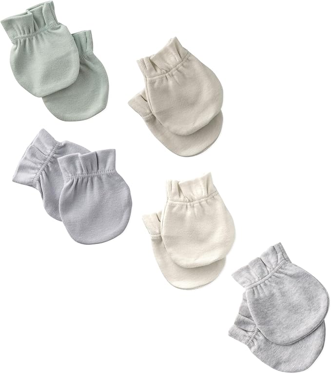 Butterblu Morgan 5-Pack Mitts 100% Cotton No Scratch Mitten Gloves | GOTS by Butterblu