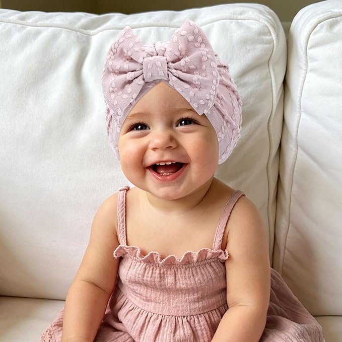 Cinaci 6 Pack Nursery Hospital Caps Bonnets Beanies Headwraps Turban Hats - Image 5