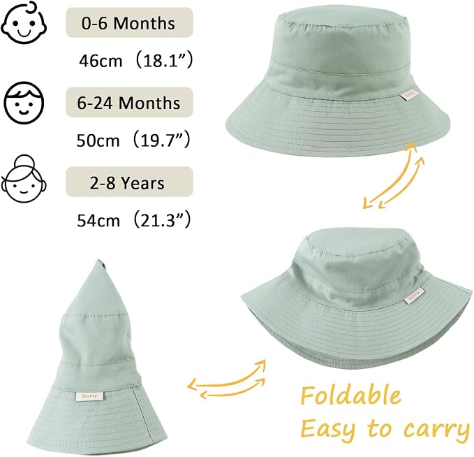 Bamery Baby Toddler Girls Bucket Hat Newborn Sun Hats - Image 6