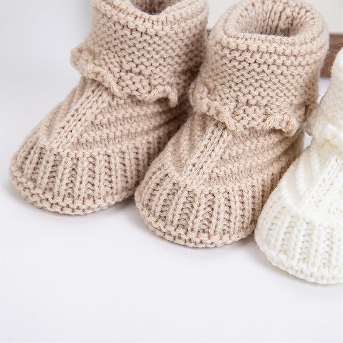 Baby Booties, Newborn Walking Shoes, Infant Hand Crochet Knit Cotton Sock - Image 8