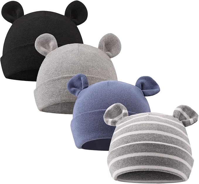 Pesaat Newborn Hospital Hat 0-12Months Preemie Boys Girls Beanie Solid Infant by Pesaat