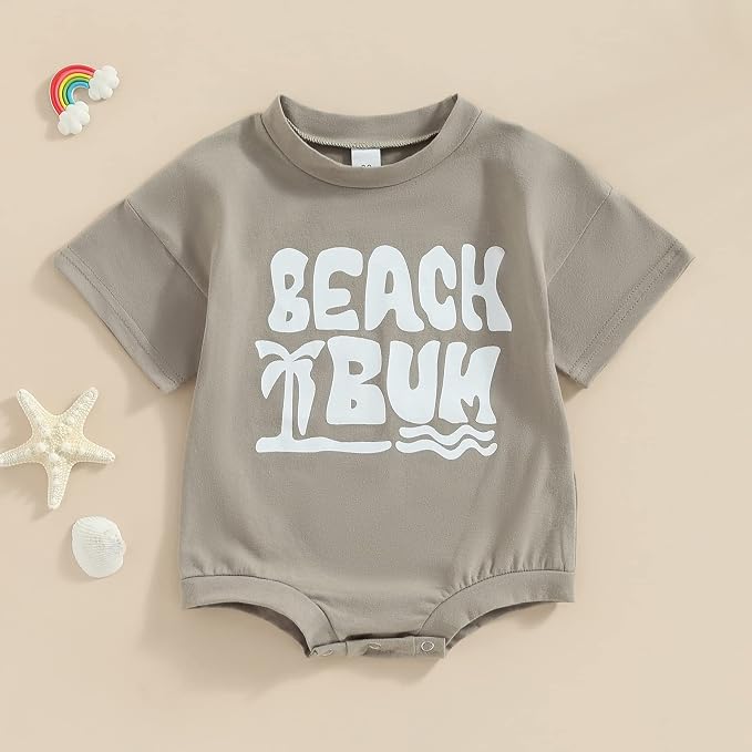 Twopumpkin Baby Bubble Romper Boy Oversized Bodysuit Retro Rompers Short Sleeve - Image 6