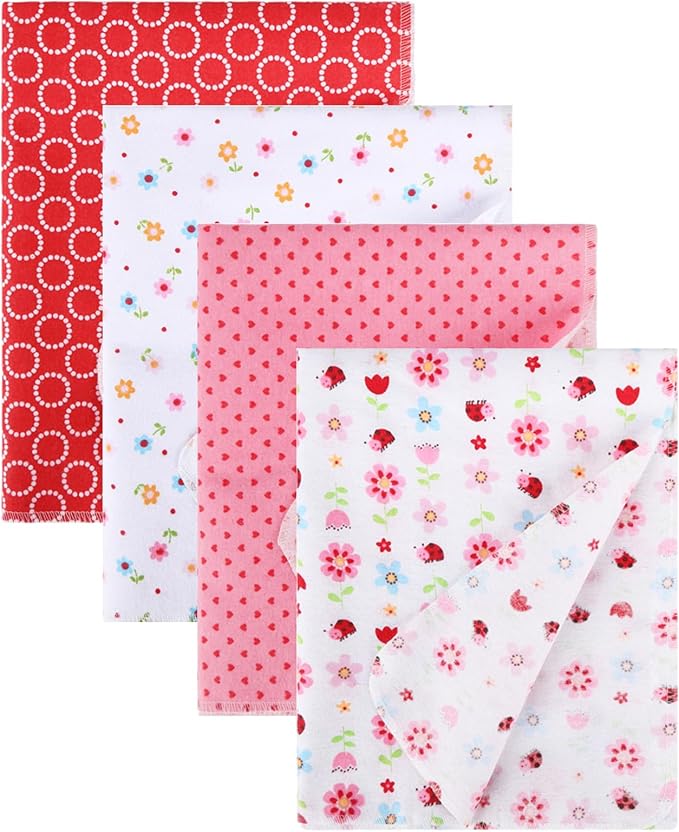 New Flannel Receiving Blankets 4 Pcs, Baby Swaddle Blankets, Infant Flannel by Unknown