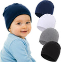 DRESHOW BQUBO 4 Pieces Baby Beanie Newborn Toddler Soft Cute Knit Hat Hospital by DRESHOW