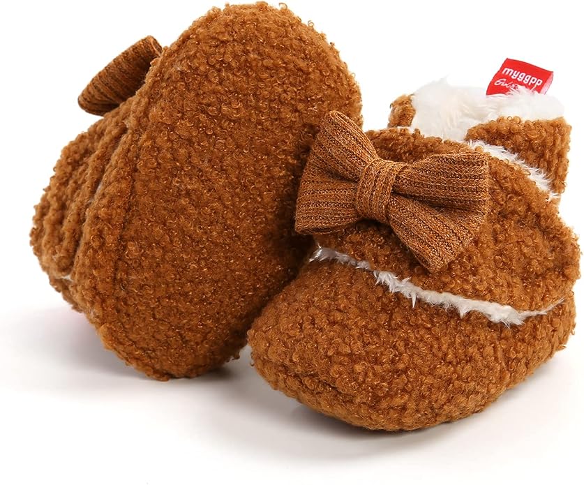 Baby Booties Cozy Fleece Slippers Soft Baby Shoes by GDSDYM