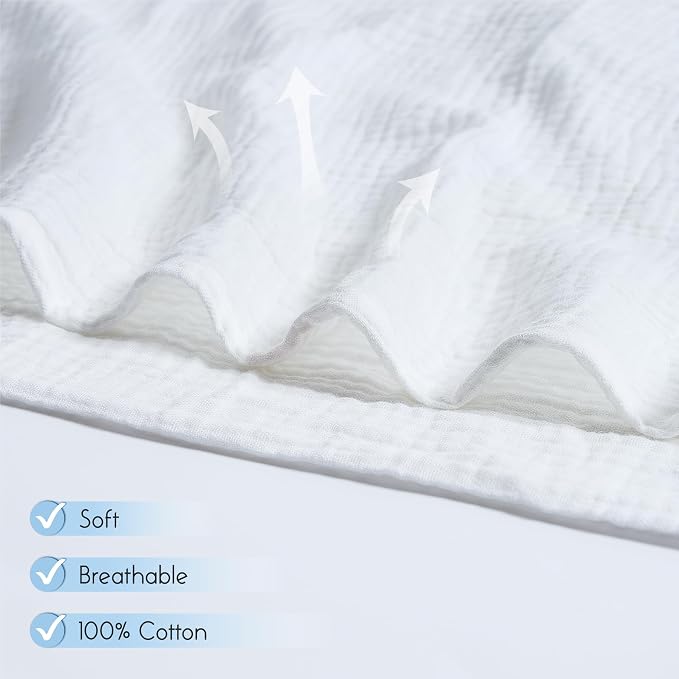 Meracorallo Muslin Swaddle Blanket, 100% Cotton Receiving Blanket - Image 3