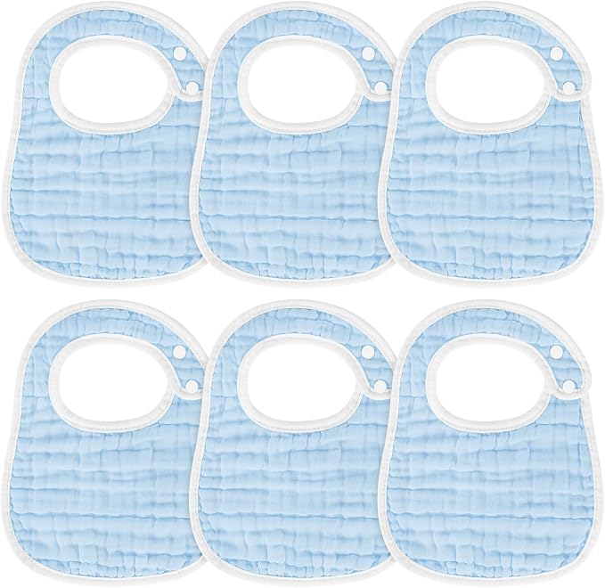 Accmor Muslin Baby Bibs, 6 Pack Soft Cotton Baby Bandana Drool Bibs by Accmor