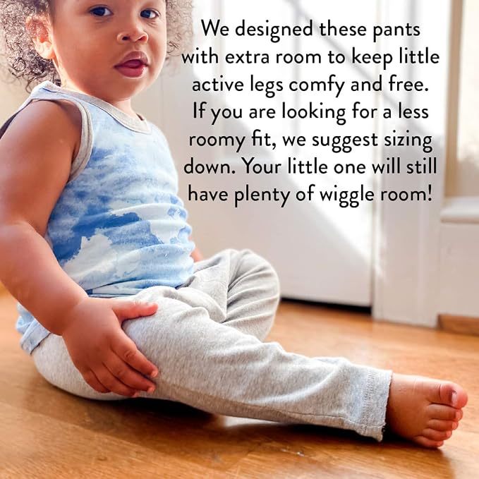 HonestBaby Unisex-Baby Multipack Harem Pants Roomy Fit Pull on Bottoms 100% - Image 6