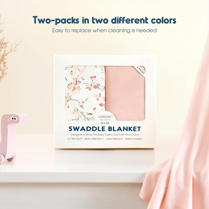 2 Pack Newborn Swaddle Blanket, Ultra Soft Stretchy Jersey Knit Extra Large - Image 8