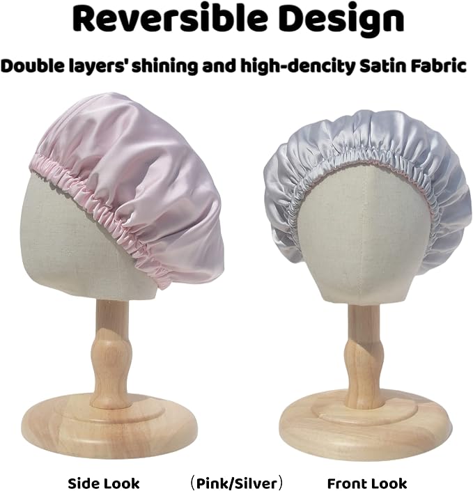 AKISS Baby Infant Newborn Toddler Satin Silk Hair Bonnet Cap - Image 5