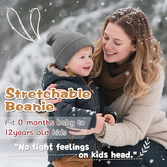 ZOORON Toddler Beanie Baby Beanies for Boys Girls Kids Winter Hats Children Knit Warm Caps 0-12years
