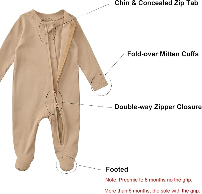 Aablexema Baby Footie Pajamas Cotton - Image 4