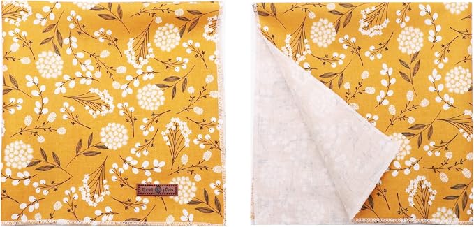Lionet Paws Flower Dog Bandana, Fabric Yellow Dogs Kerchief - Image 4