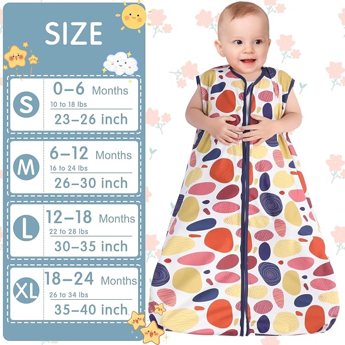 BSTOPPT 3 Pack Baby Sleep Sack 100% Rayon Cotton Baby Sleeping Bag 2-Way Zipper - Image 6