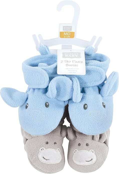 Hudson Baby Baby Animal Fleece Booties 2-pack - Image 2