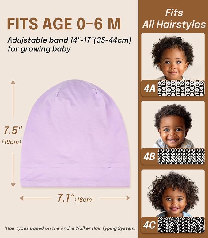 Fittia Baby Bonnet for 0-6 Months, Silky Satin Bonnet for Sleeping, Smooth for - Image 3