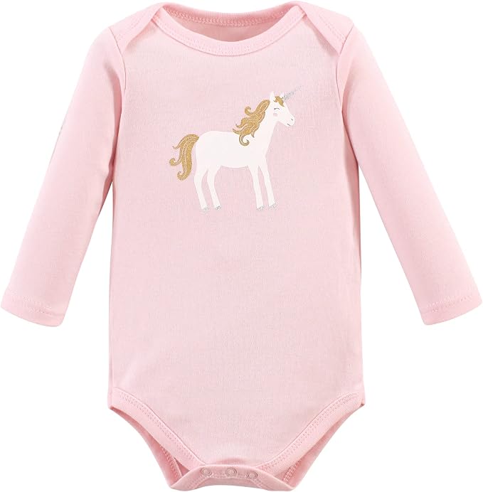 Hudson Baby Baby Girls' Cotton Long-sleeve Bodysuits 3-pack - Image 3