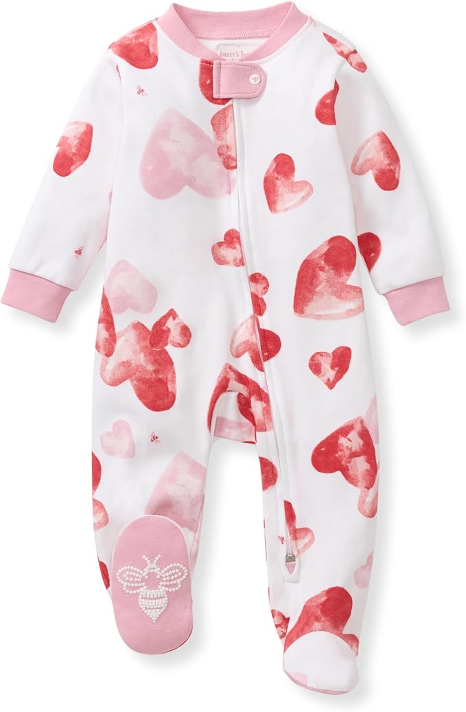 Burt's Bees Baby Girls' Organic Cotton, Sleep and Play Footed Pajamas | Easy by BurtsBeesBaby
