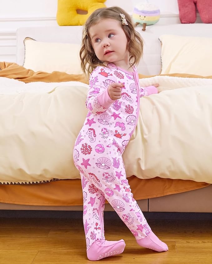 babee Reshinee Viscose Derived from Bamboo Baby Footie Pajamas Convertible - Image 7