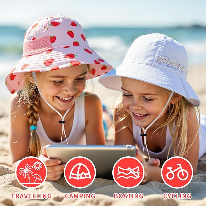 Toddler Baby Sun Hat Kids Summer Beach Essentials Adjustable Beach Hats - Image 4