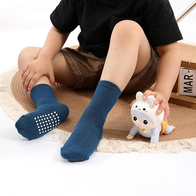 Baby Toddlers Crew Socks with Non-Slip Grip 12 Pack Cotton Stretch Socks | Soft - Image 3