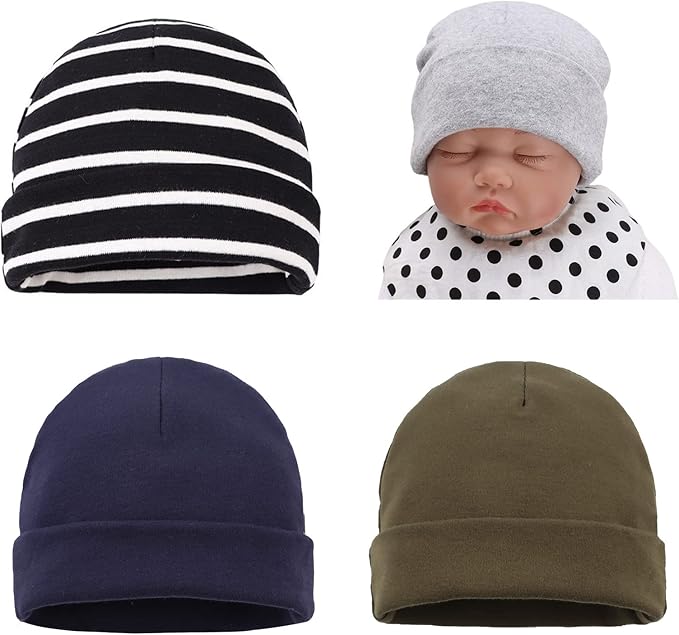 Bamery Cotton Baby Girl Hat Preemie Boys Beanie Newborn Hospital Hats Winter by Bamery