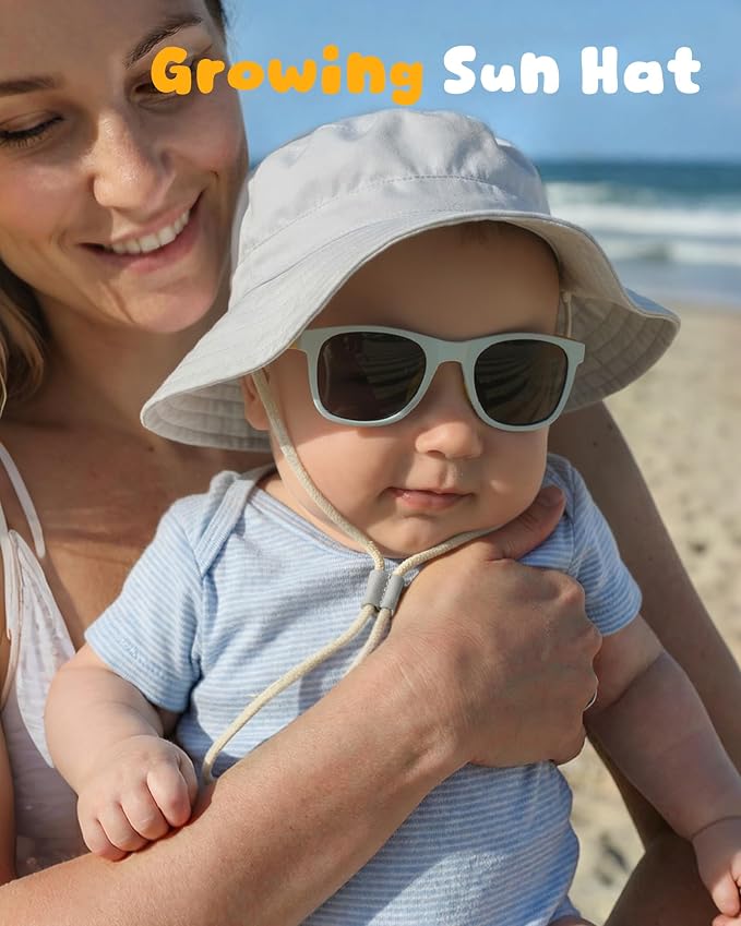 Baby Sun Hat for Toddler Kids Bamboo Rayon Bucket Hat Summer Beach Sun - Image 6