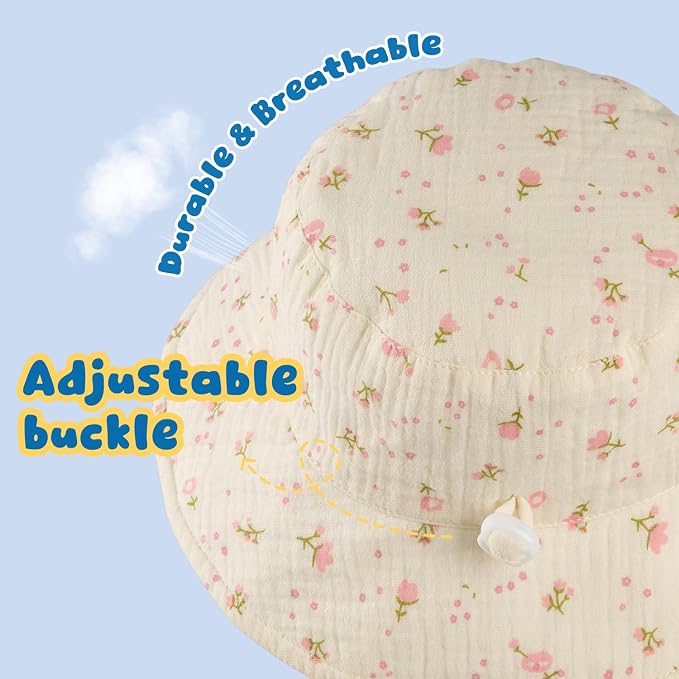 Muslin Baby Sun Hat Sun Protection Baby Toddler Bucket Hats - Image 3