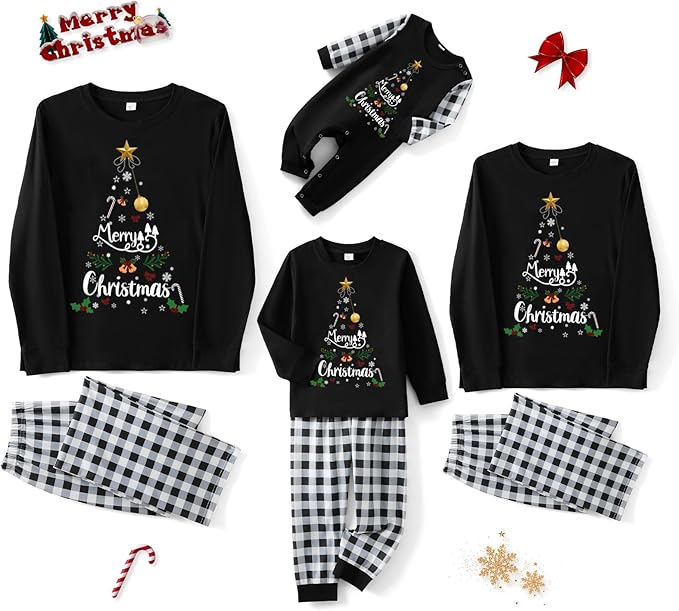 Awoscut Family Christmas Pajamas Matching Pajamas for Family, Xmas PJs Sets Holiday Sleepwear