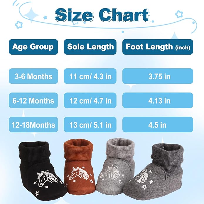 Newborn Infant Baby Cotton Booties Non-Slip Sole - Image 7