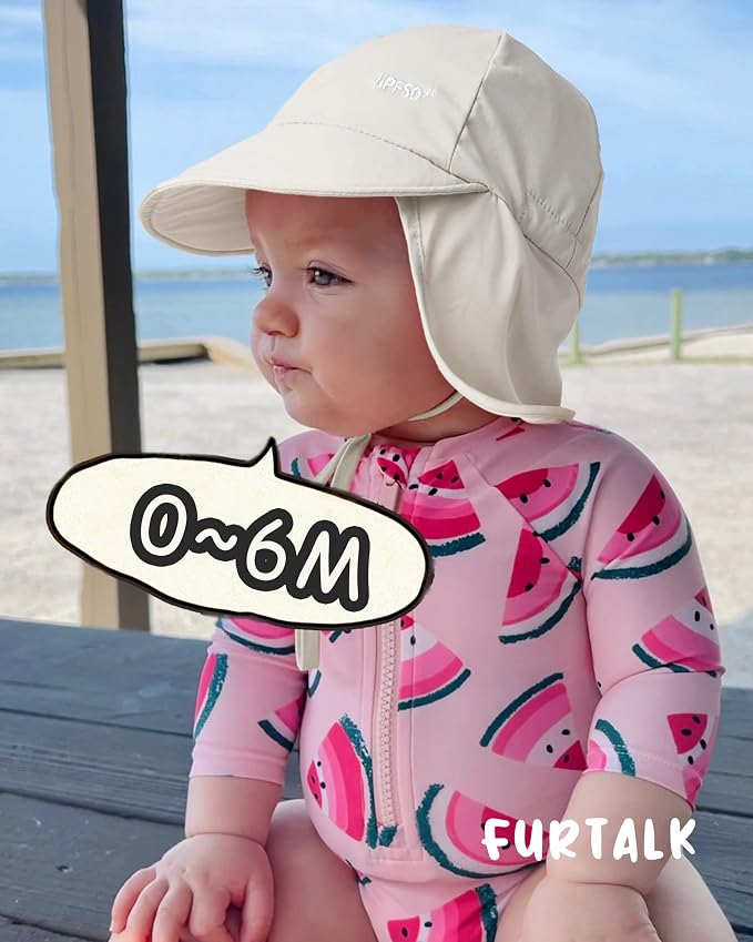 FURTALK Baby Sun Hat with Neck Flap UPF 50+ Toddler Quick Dry Swim Hat | UV - Image 9