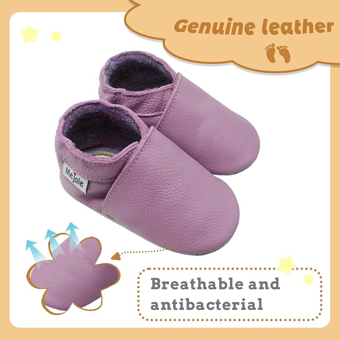 Mejale Baby Infant Toddler Shoes Slip-on Soft Sole Leather Moccasins Pre-Walkers - Image 2