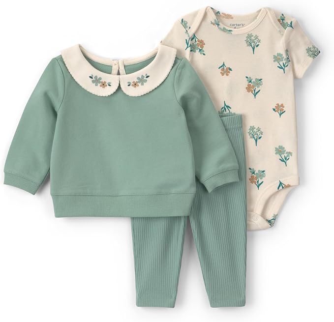 Carter's Baby Girls' 3-piece Bodysuit Pant Sets by Carters
