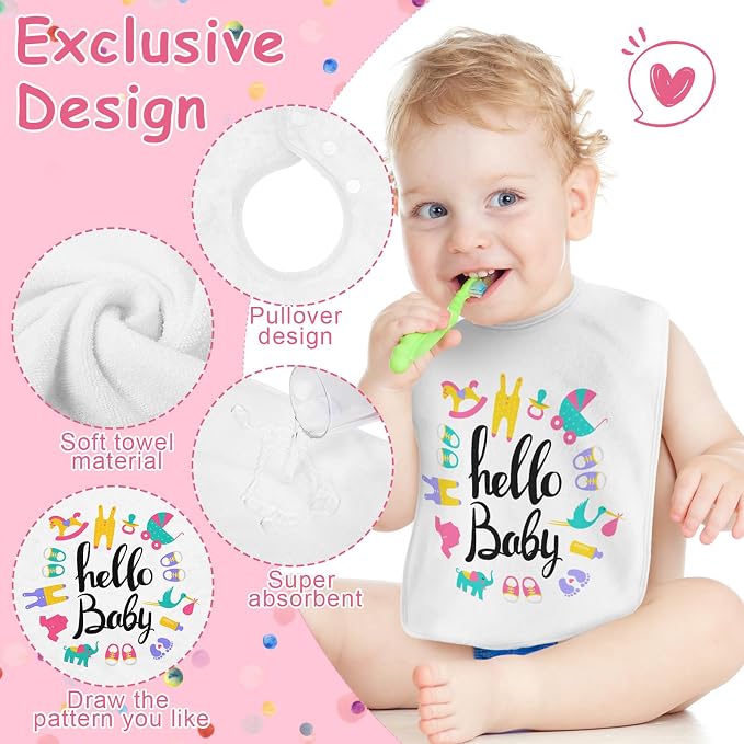 Hercicy Full Coverage Pullover Toddler Baby Bibs | Terry Cloth Bibs - Image 4