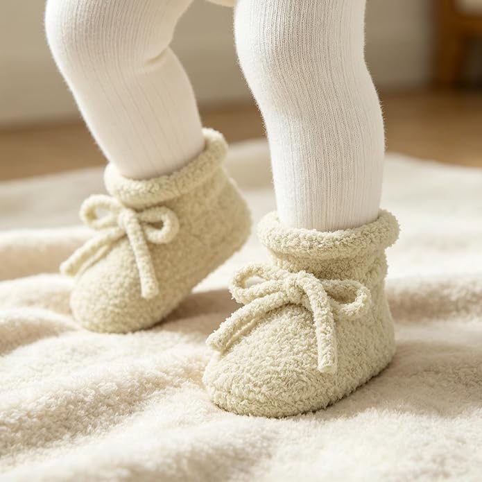 LAWKUL Cotton Baby Booties Newborn Fleece Shoes Sock - Image 2