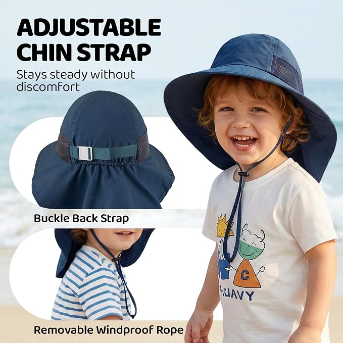 Baby Sun Hat with Neck Flap UPF 50+ - Image 4