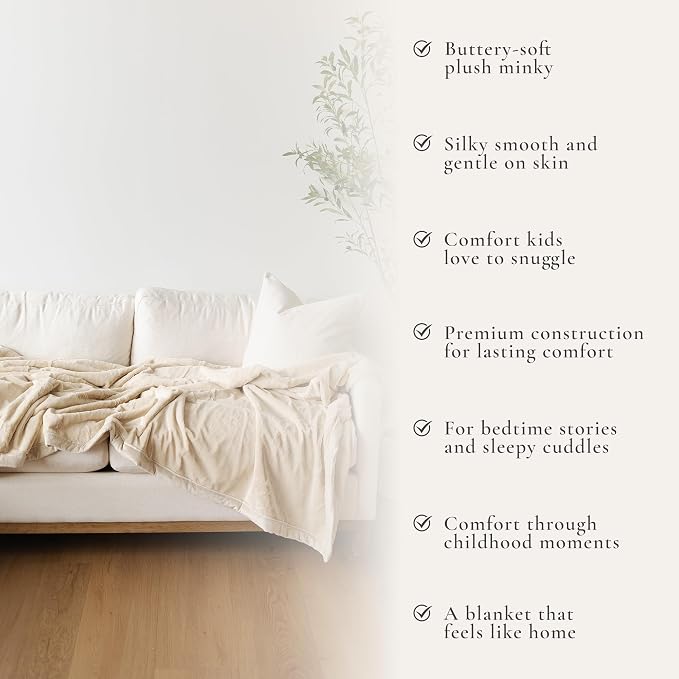 Saranoni Luxury Kids Blanket Plush Soft Teen Comfort Ivory 40x60 | Ultra-soft - Image 3