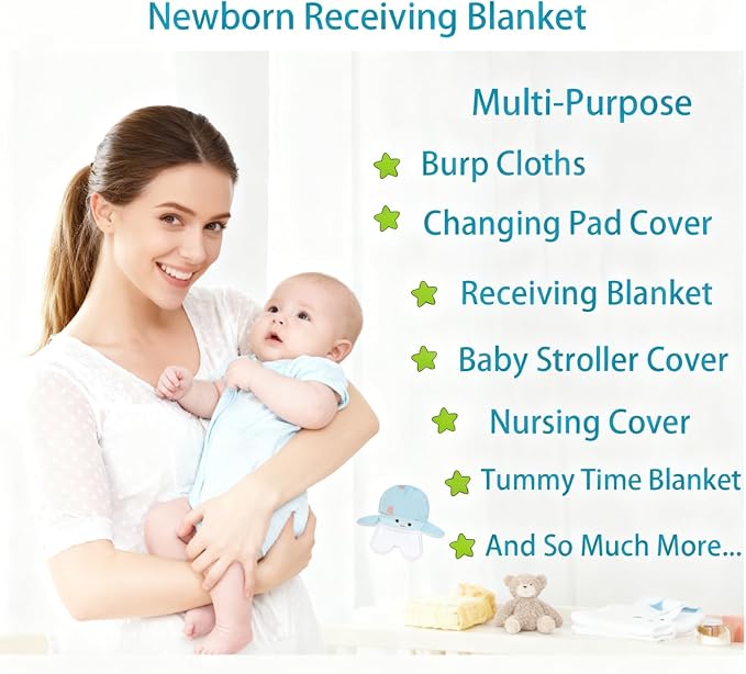 New Flannel Receiving Blankets 4 Pcs, Baby Swaddle Blankets, Infant Flannel - Image 3