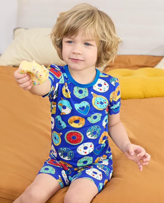 babee Reshinee Bamboo Viscose Toddler Boys Pajamas Set, Short Sleeve Kids - Image 9