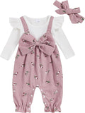 Newborn Baby Girl Clothes Ruffle Sleeve Jumpsuit Corduroy Floral by mlpeerw
