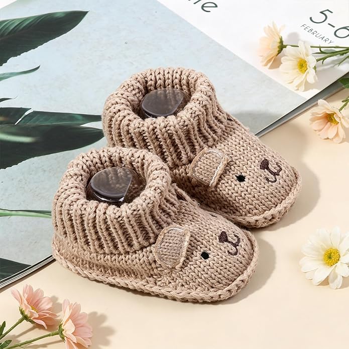 Infant Baby Boys Girls Knitted Booties Soft Cute First Walking Socks Shoes | - Image 2