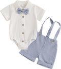 PUHHAPIEY Baby Boy Gentleman Wedding Outfit Dress Romper Suspender Pants | 0 3 by PUHHAPIEY