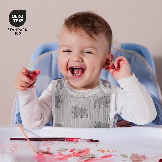 Muslin Baby Bibs for Drooling and Teething, Bibs for Boys Girls | Soft Cotton - Image 3